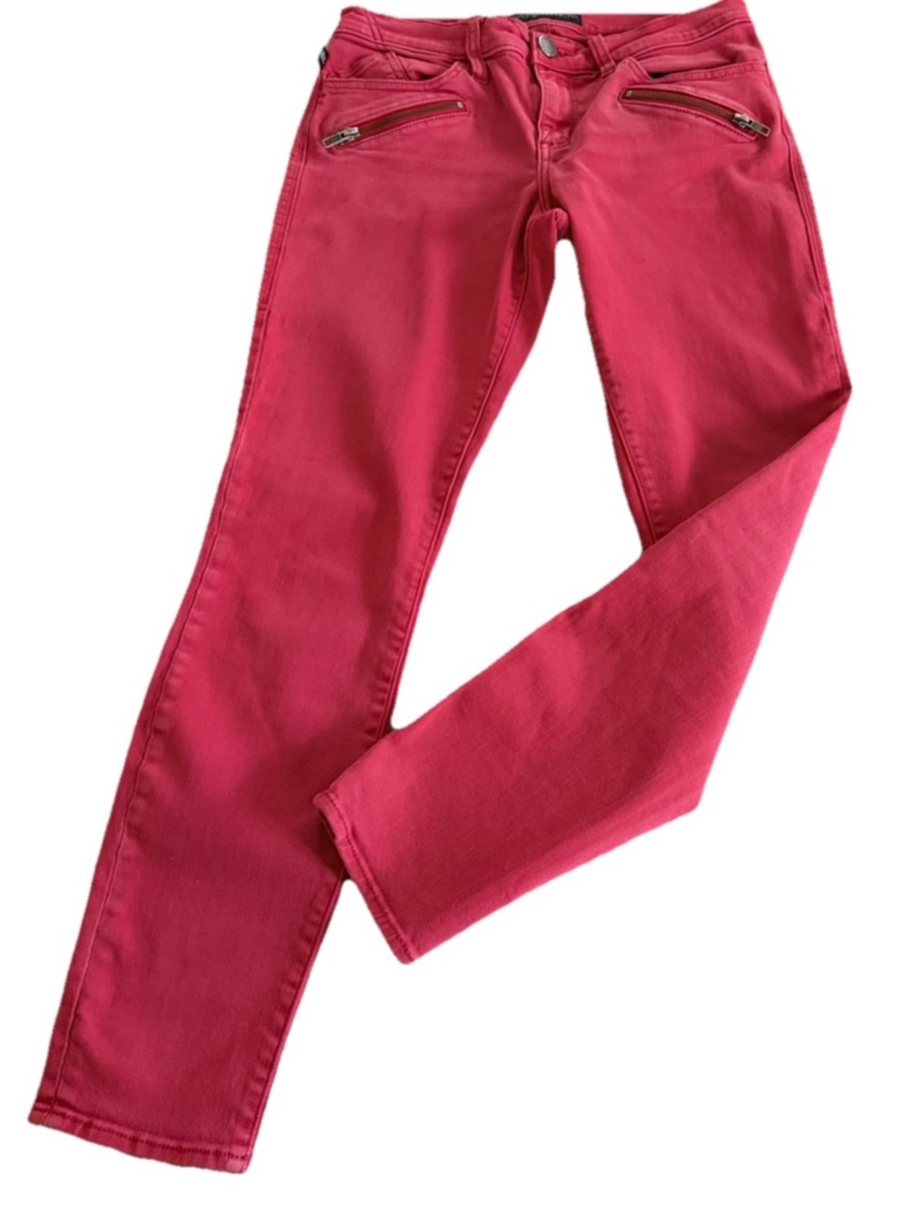 Rock & Republic KASHMIERE Ankle Red Moto Summer Denim Jeans Size 8 30x28
